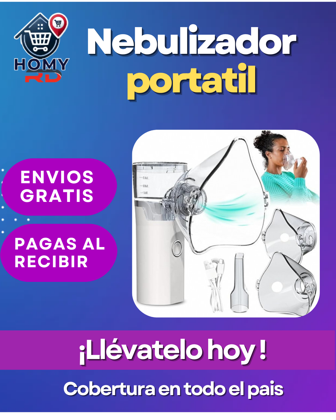 Nebulizador Portátil – Para Bebés, Niños y Adultos