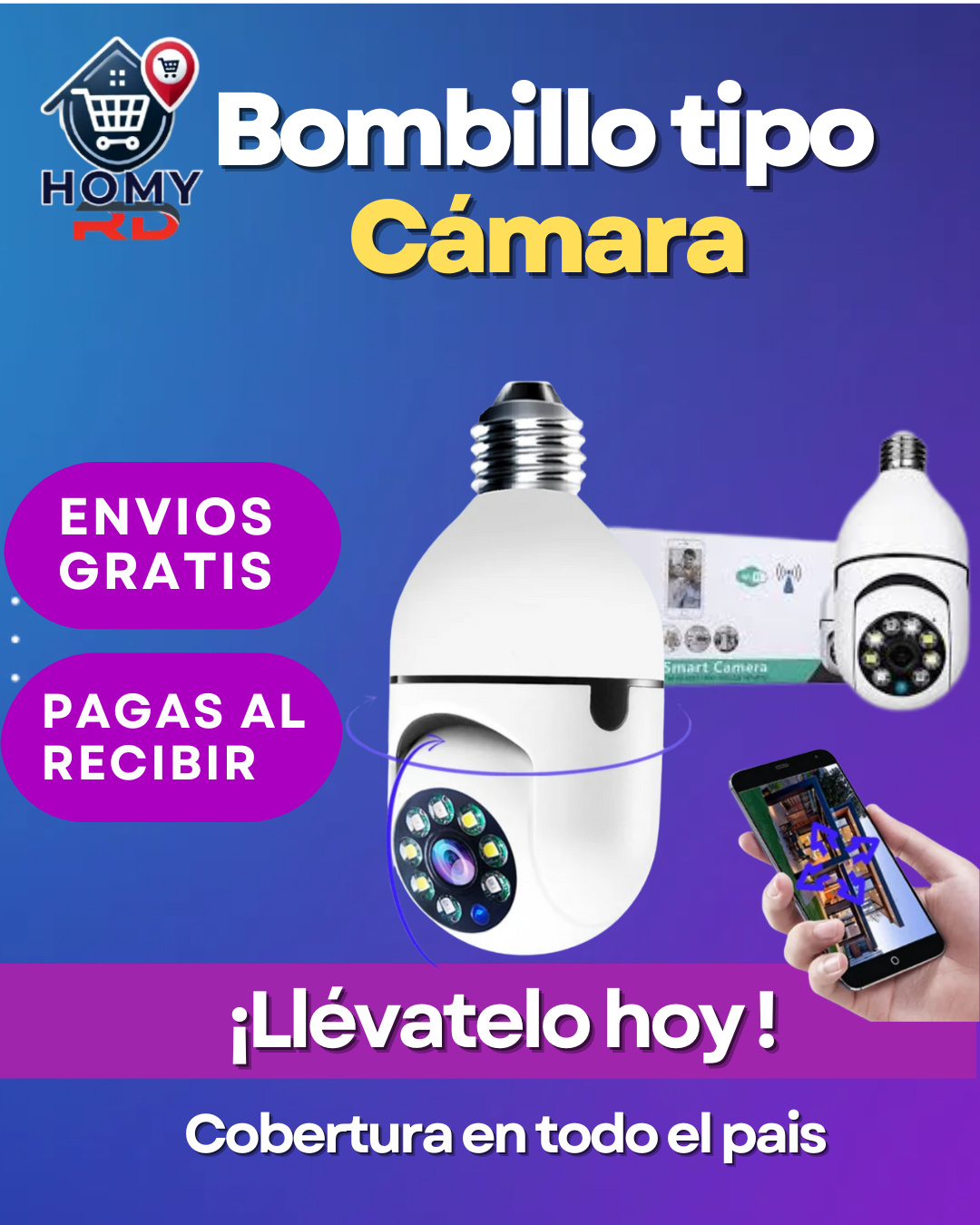 Camara de Seguridad Tipo Bombillo